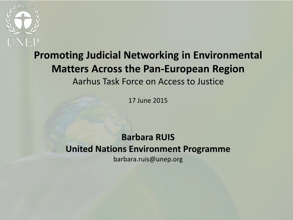 promoting judicial networking in environmental