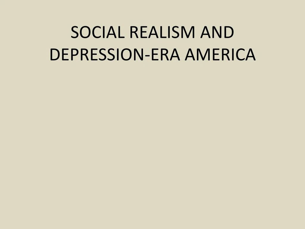 social realism and depression era america