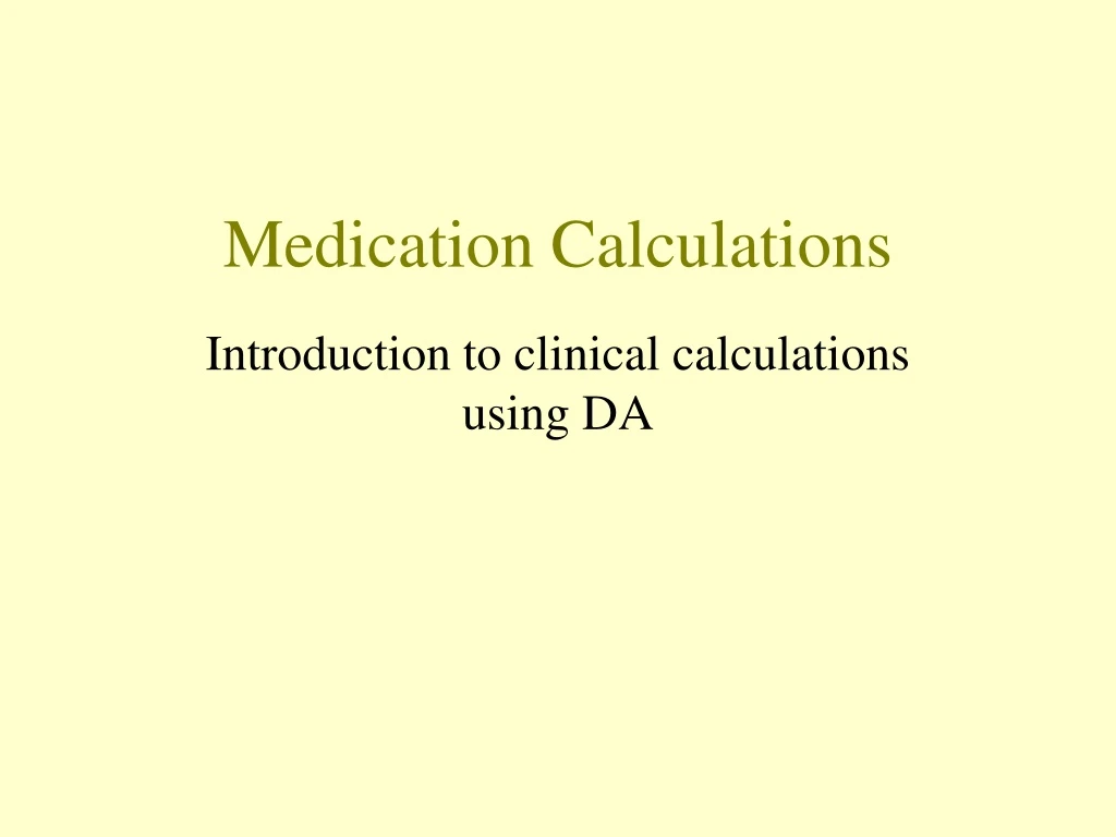 medication calculations