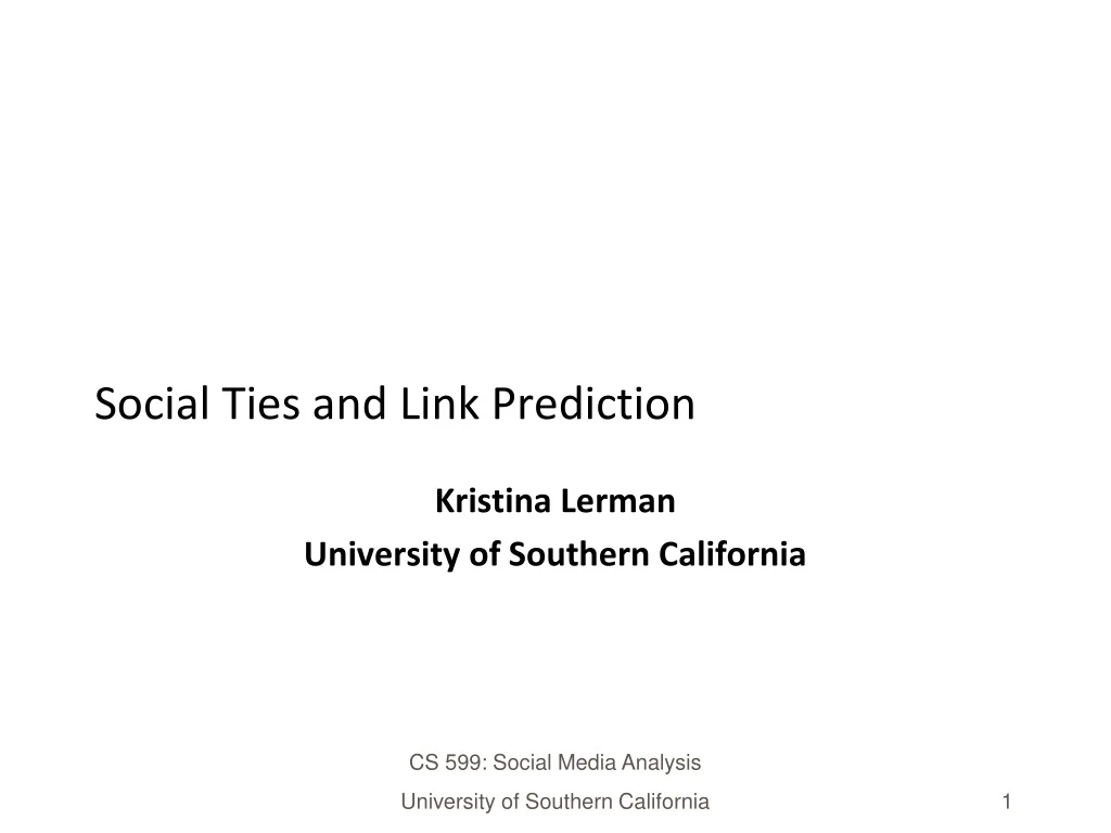 social ties and link prediction