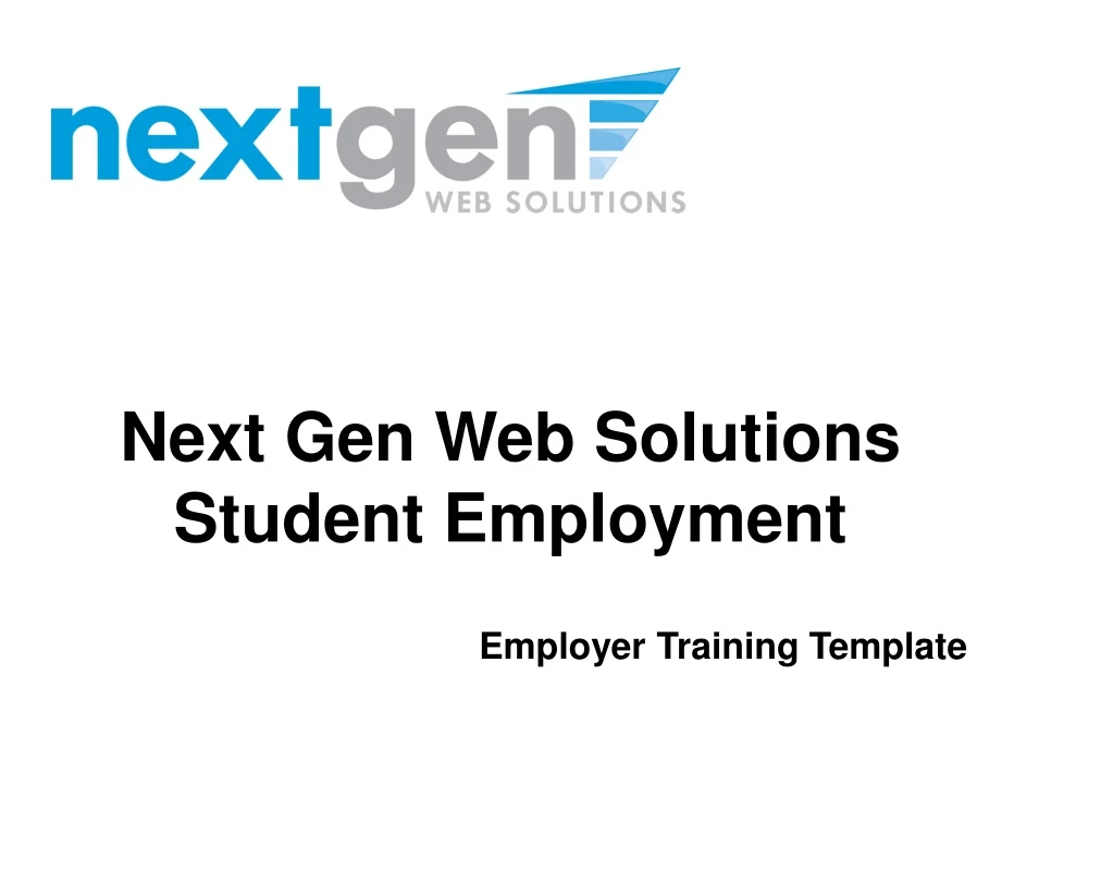 next gen web solutions student employment