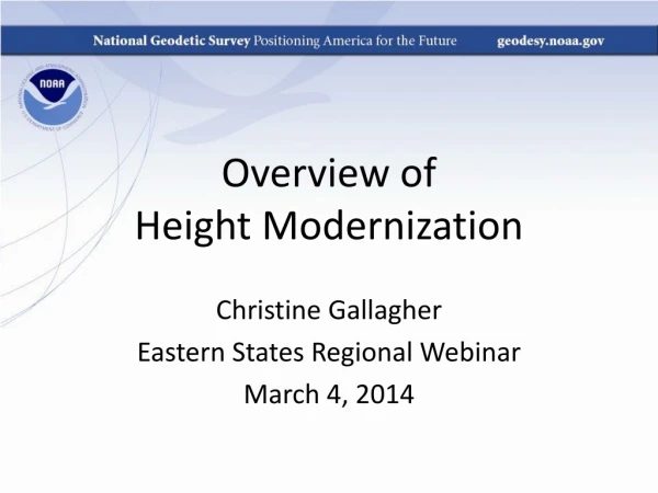 Overview of  Height Modernization