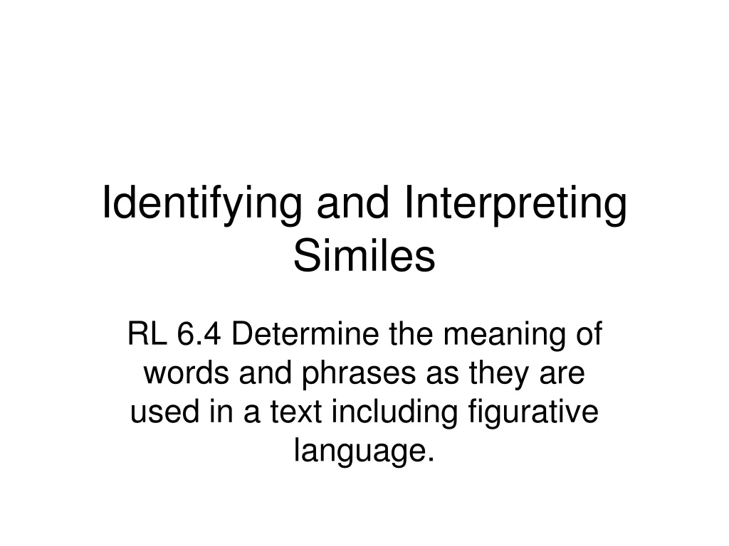 identifying and interpreting similes
