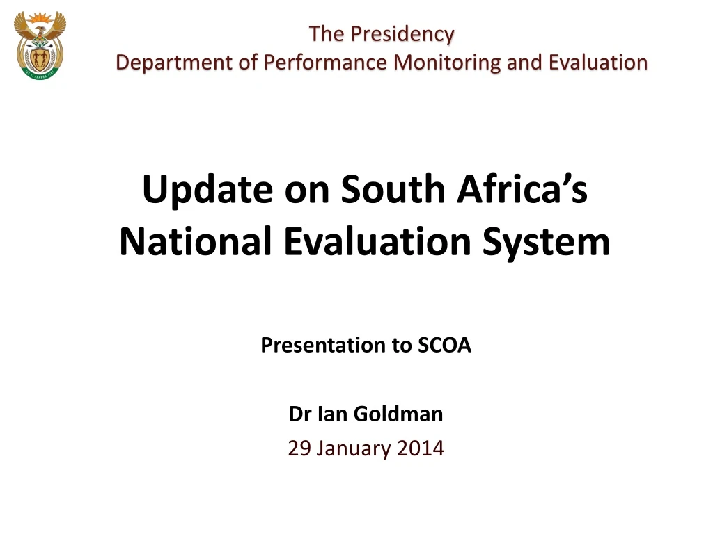 presentation to scoa dr ian goldman 29 january 2014