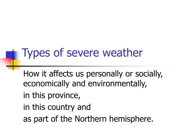 Types of severe weather