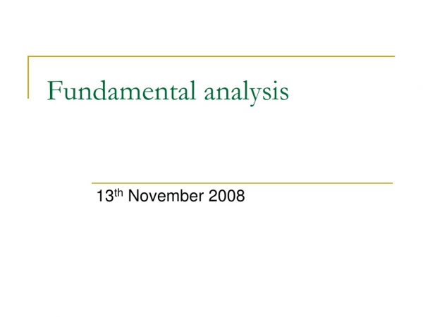 Fundamental analysis