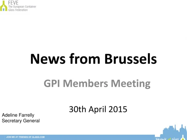 News from Brussels