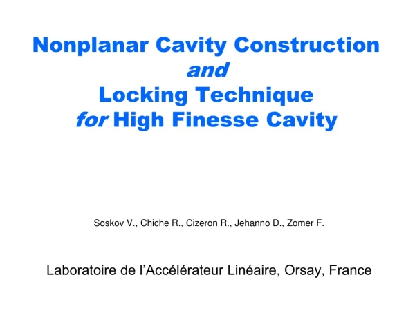 Nonplanar Cavity Construction  and Locking Technique  for  High Finesse Cavity