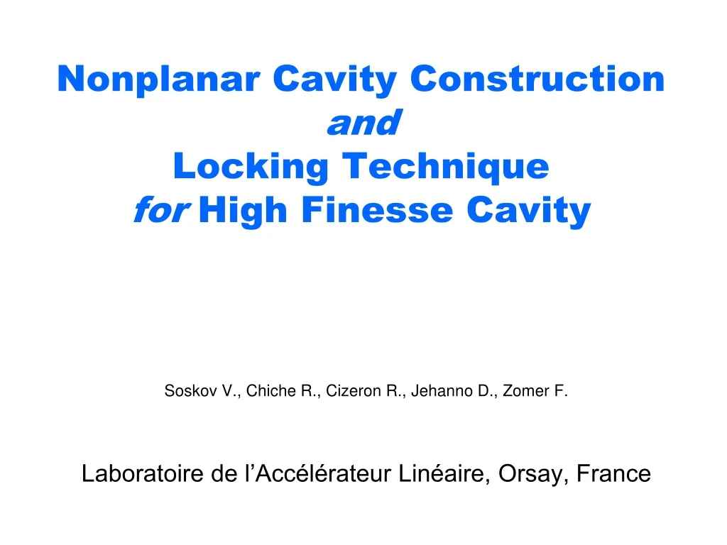 nonplanar cavity construction and locking technique for high finesse cavity