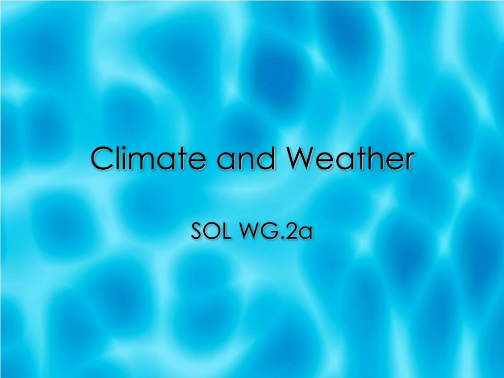 climate and weather