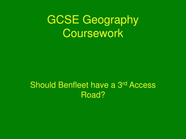 GCSE Geography  Coursework