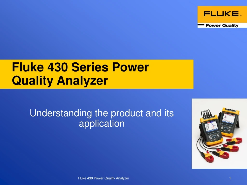 fluke 430 series power quality analyzer
