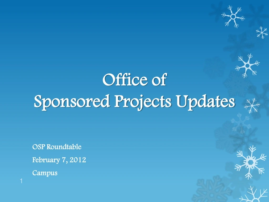 office of sponsored projects updates