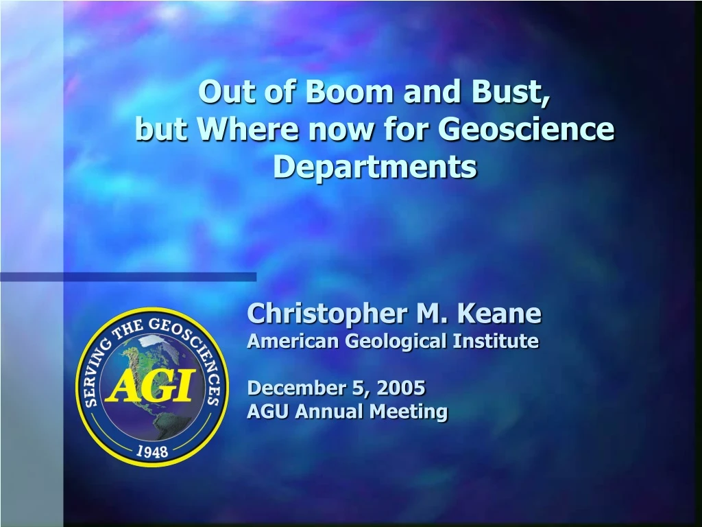 out of boom and bust but where now for geoscience departments