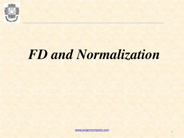 FD and Normalization