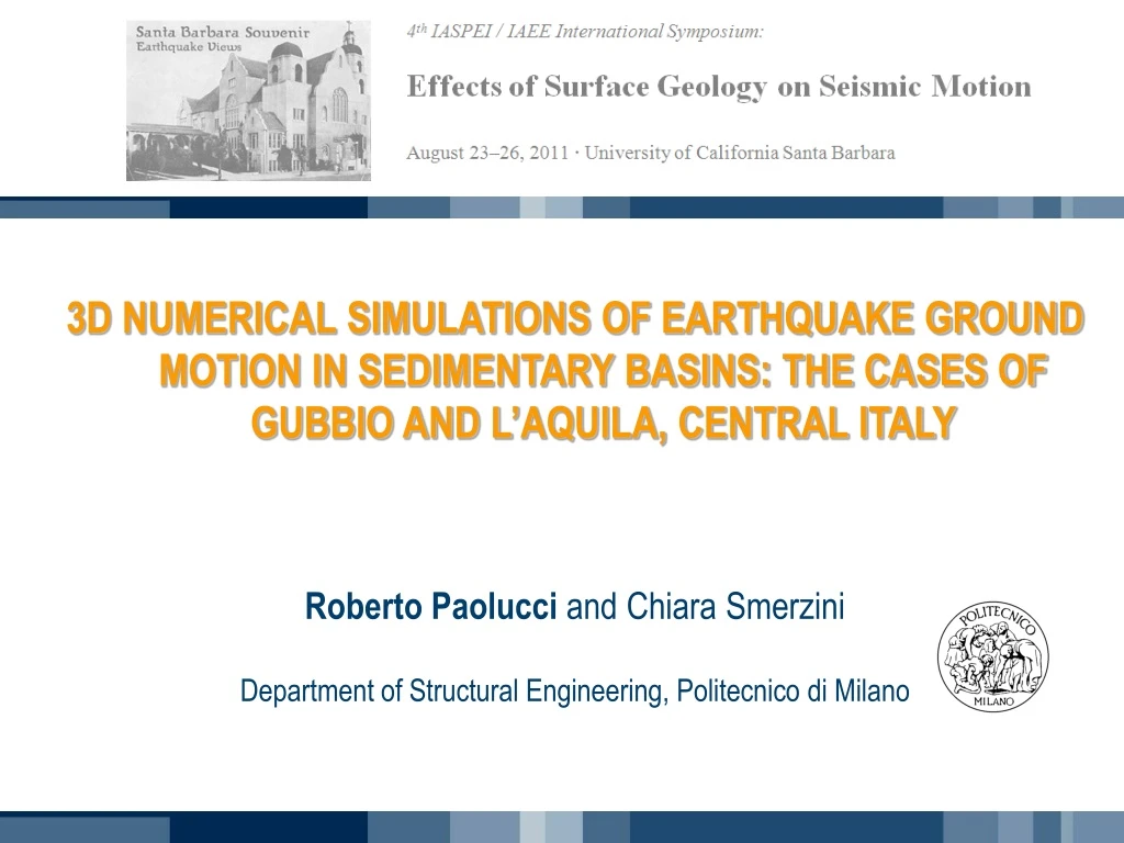 3d numerical simulations of earthquake ground