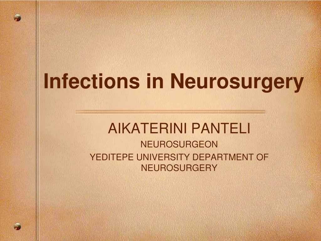 infections in neurosurgery