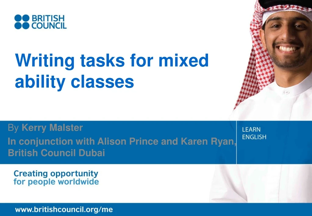 writing tasks for mixed ability classes