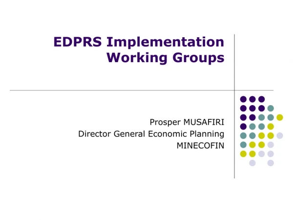 EDPRS Implementation Working Groups