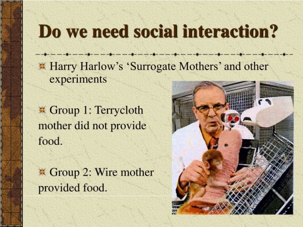 Do we need social interaction?