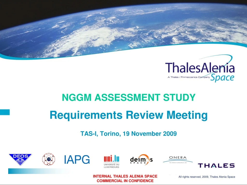 nggm assessment study requirements review meeting tas i torino 19 november 2009
