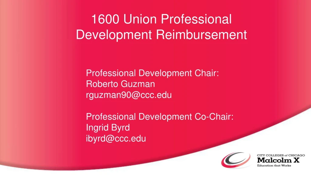 1600 union professional development reimbursement