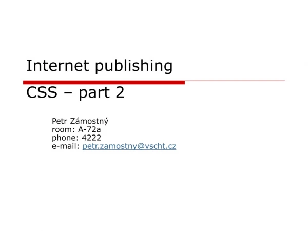 Internet publi shing CSS  – part 2