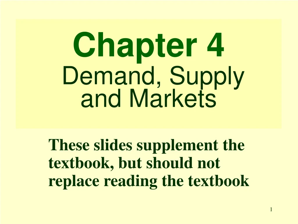 chapter 4 demand supply and markets