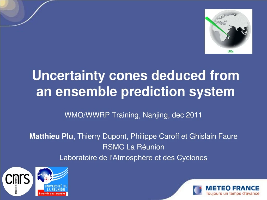 uncertainty cones deduced from an ensemble prediction system
