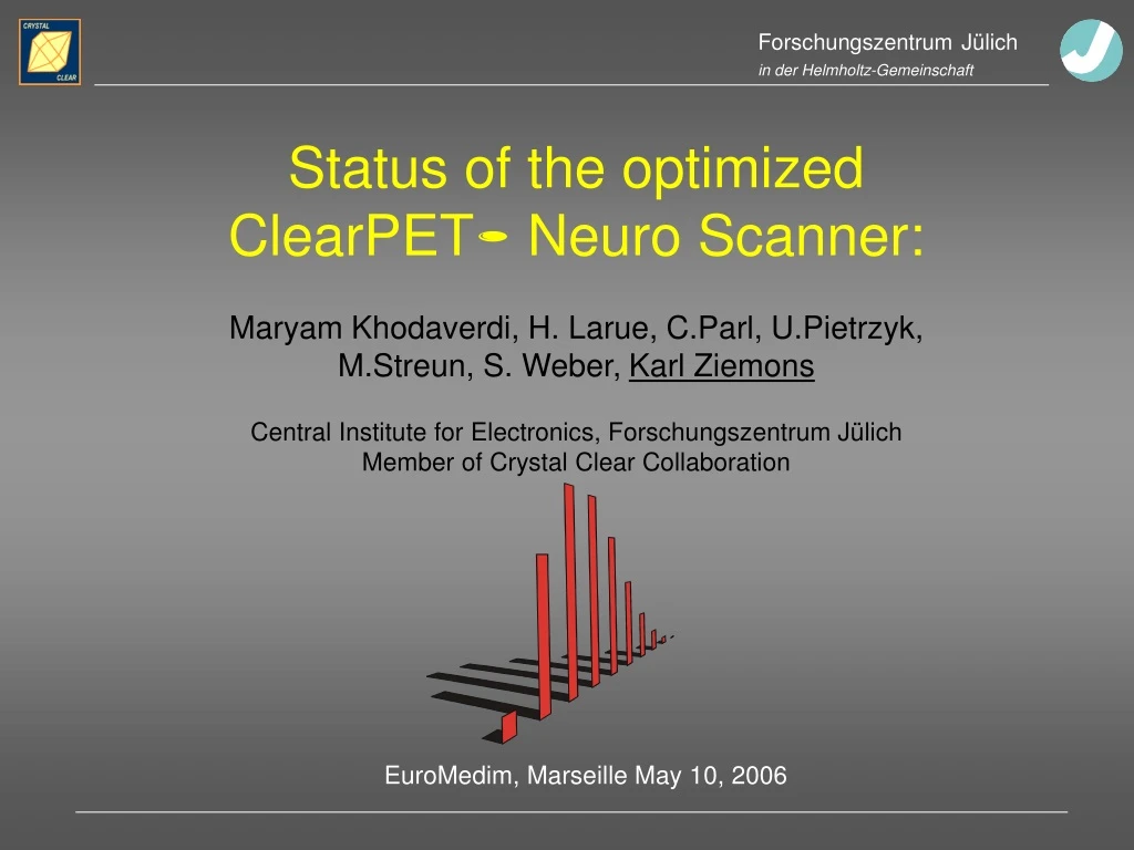 status of the optimized clearpet neuro scanner