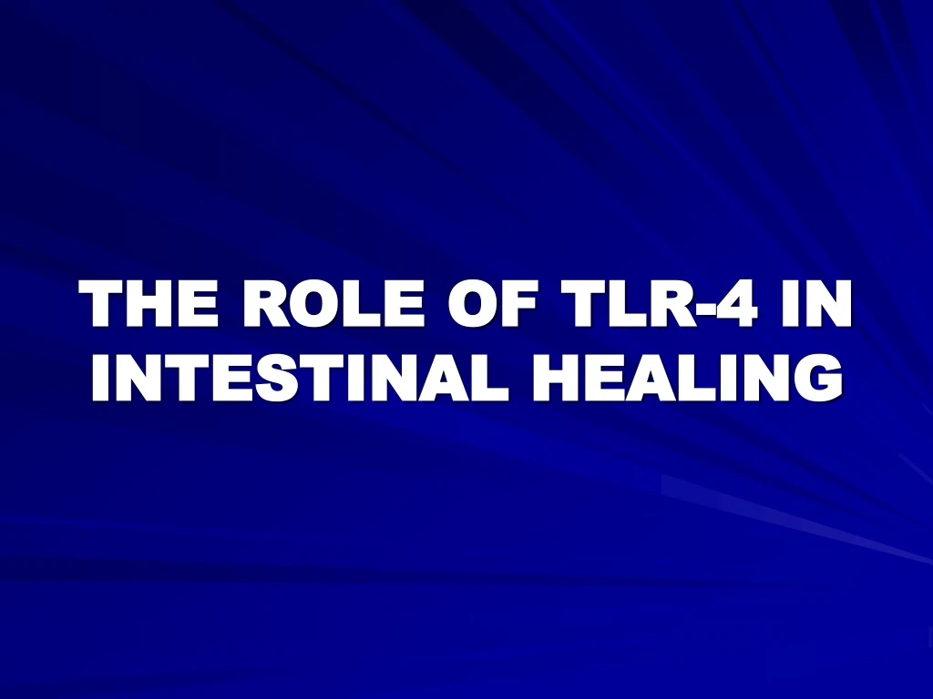 the role of tlr 4 in intestinal healing