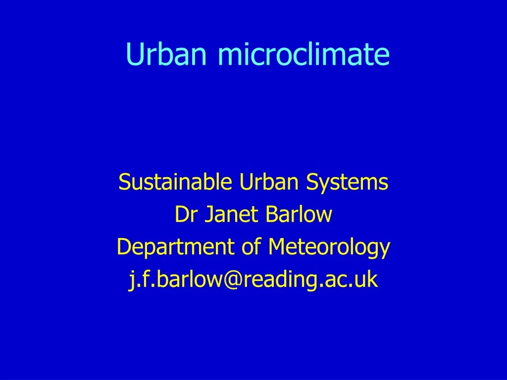 urban microclimate