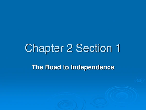 Chapter 2 Section 1