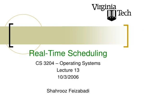 Real-Time Scheduling
