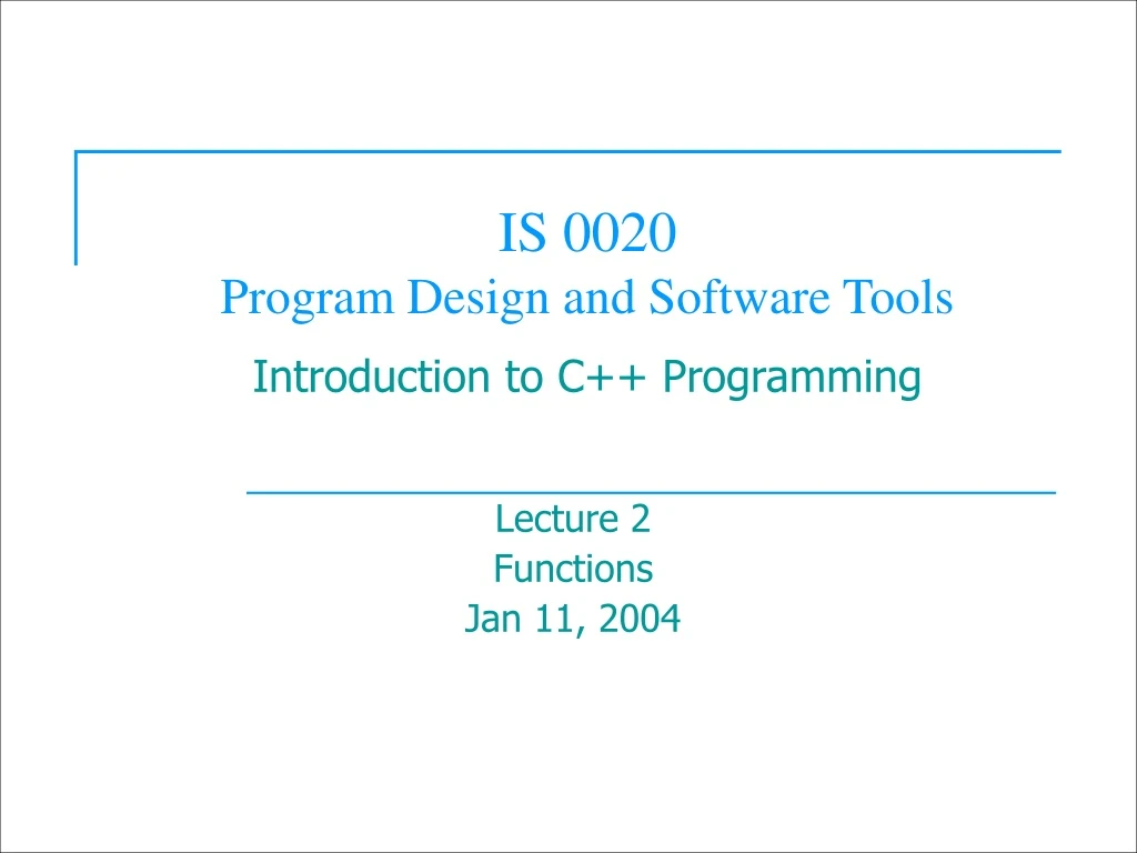 is 0020 program design and software tools introduction to c programming