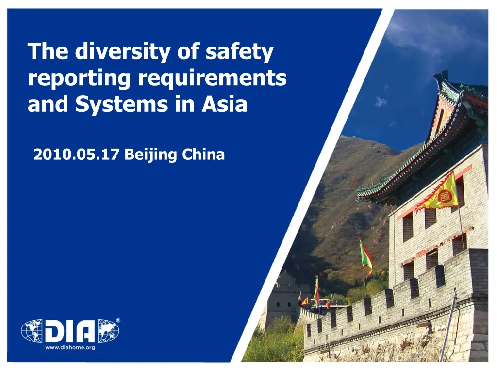 the diversity of safety reporting requirements and systems in asia