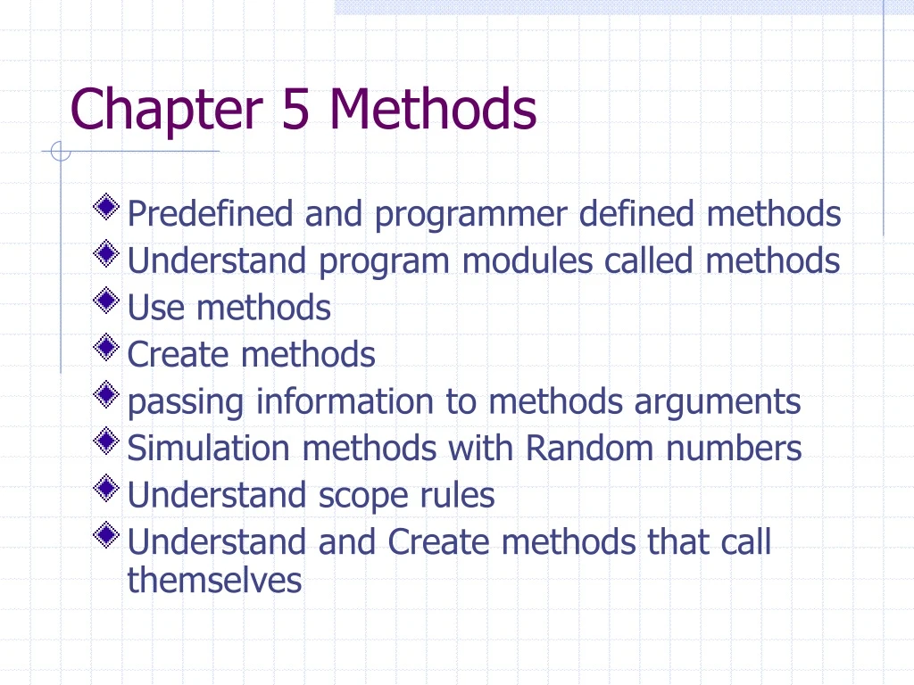 chapter 5 methods