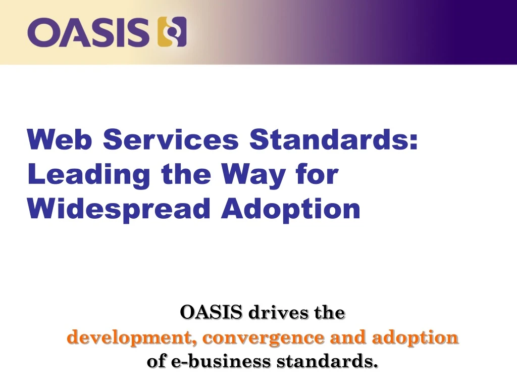 web services standards leading