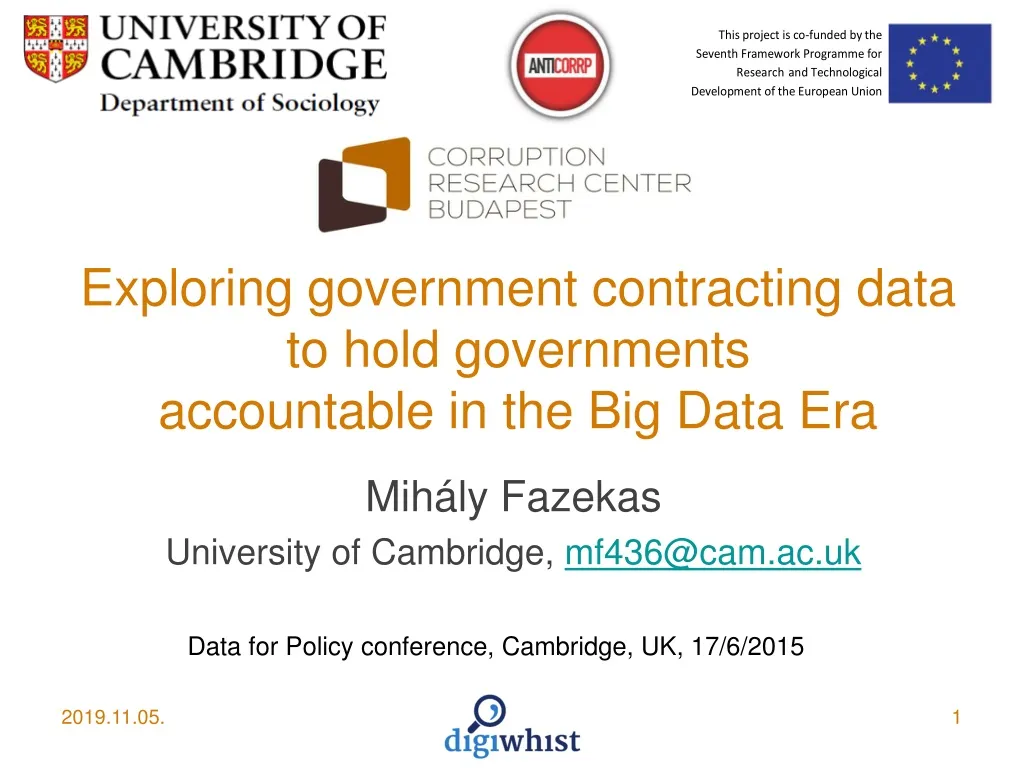 exploring government contracting data to hold governments accountable in the big data era