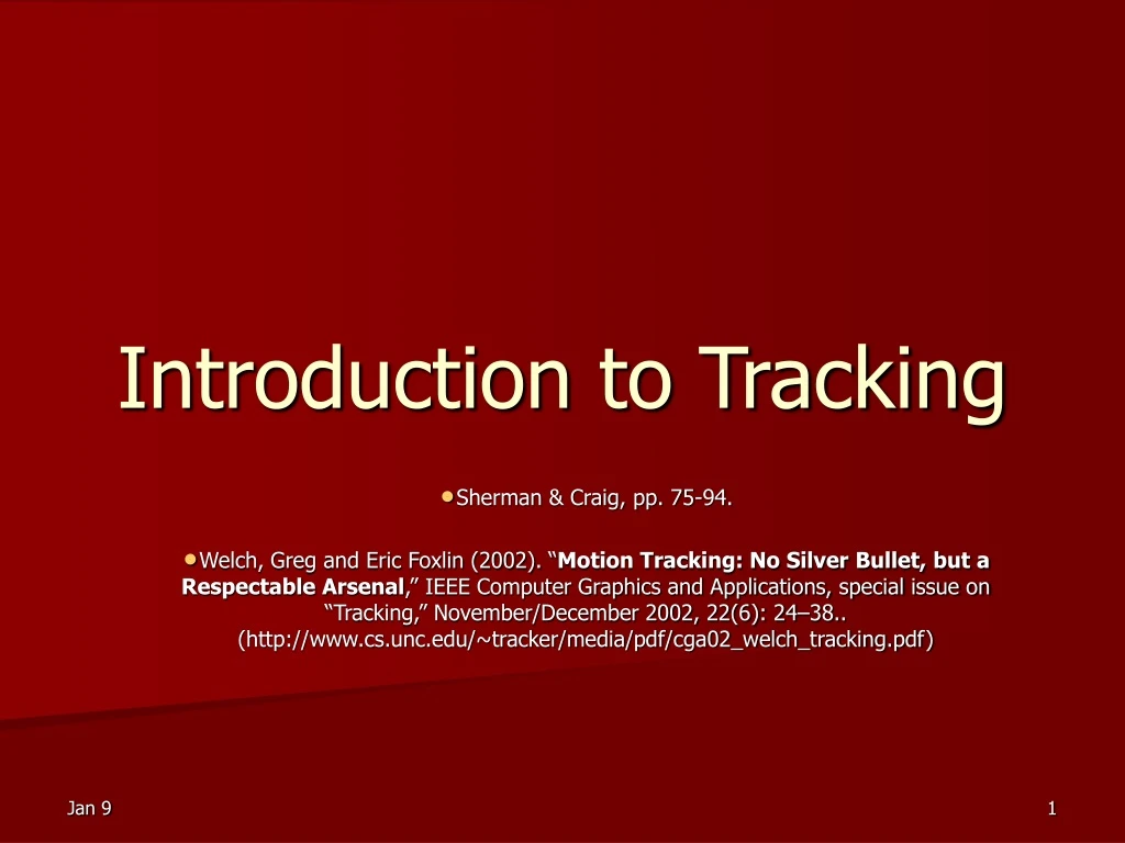 introduction to tracking