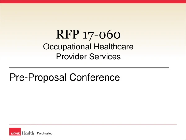 RFP 17-060 Occupational Healthcare  Provider Services
