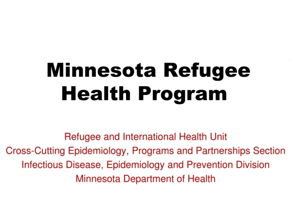 Minnesota Refugee Health Program