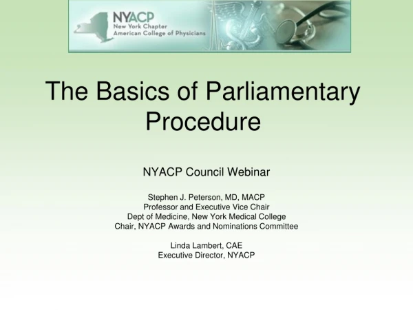 The Basics of Parliamentary Procedure