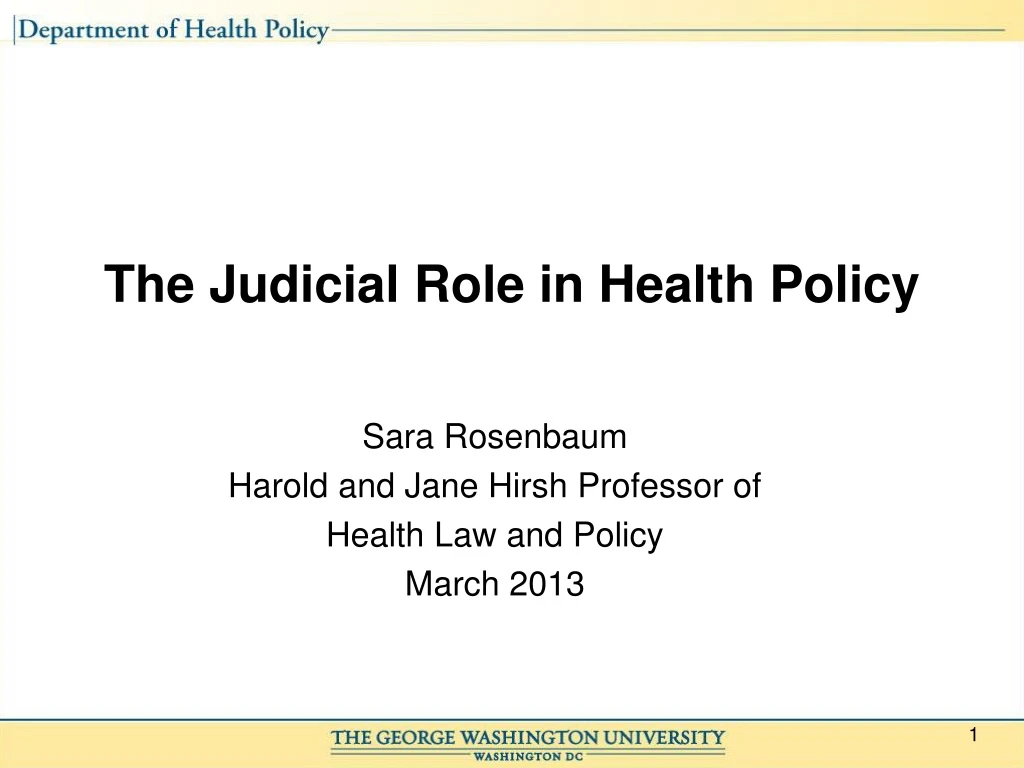 the judicial role in health policy