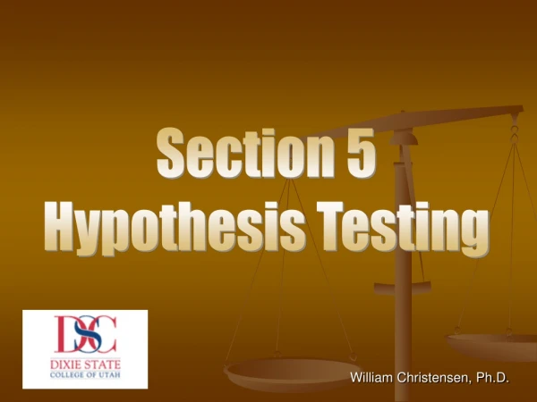 Section 5 Hypothesis Testing
