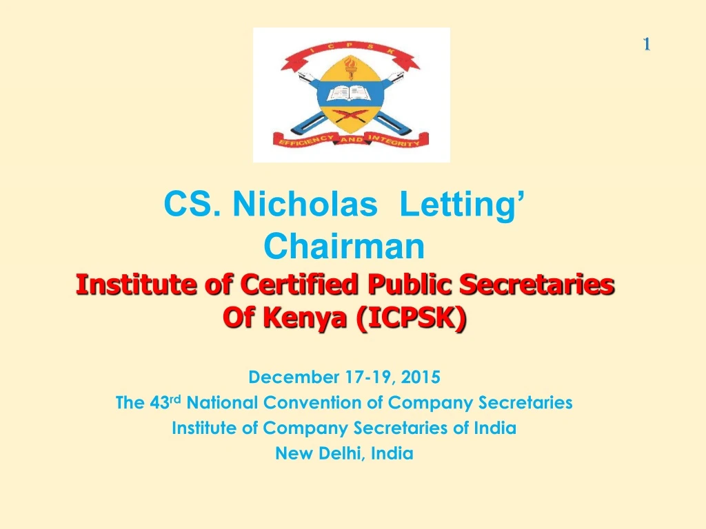 cs nicholas letting chairman institute