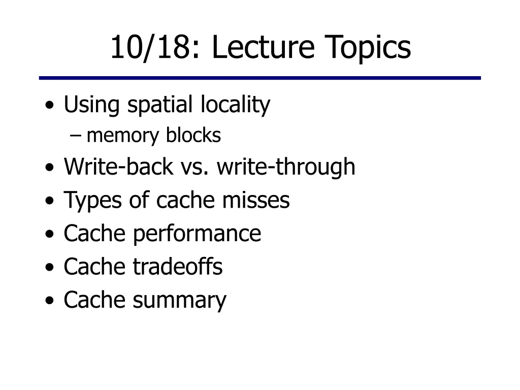 10 18 lecture topics