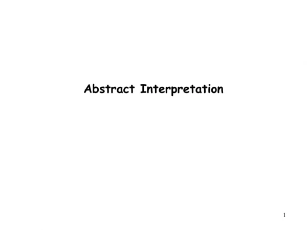 Abstract Interpretation