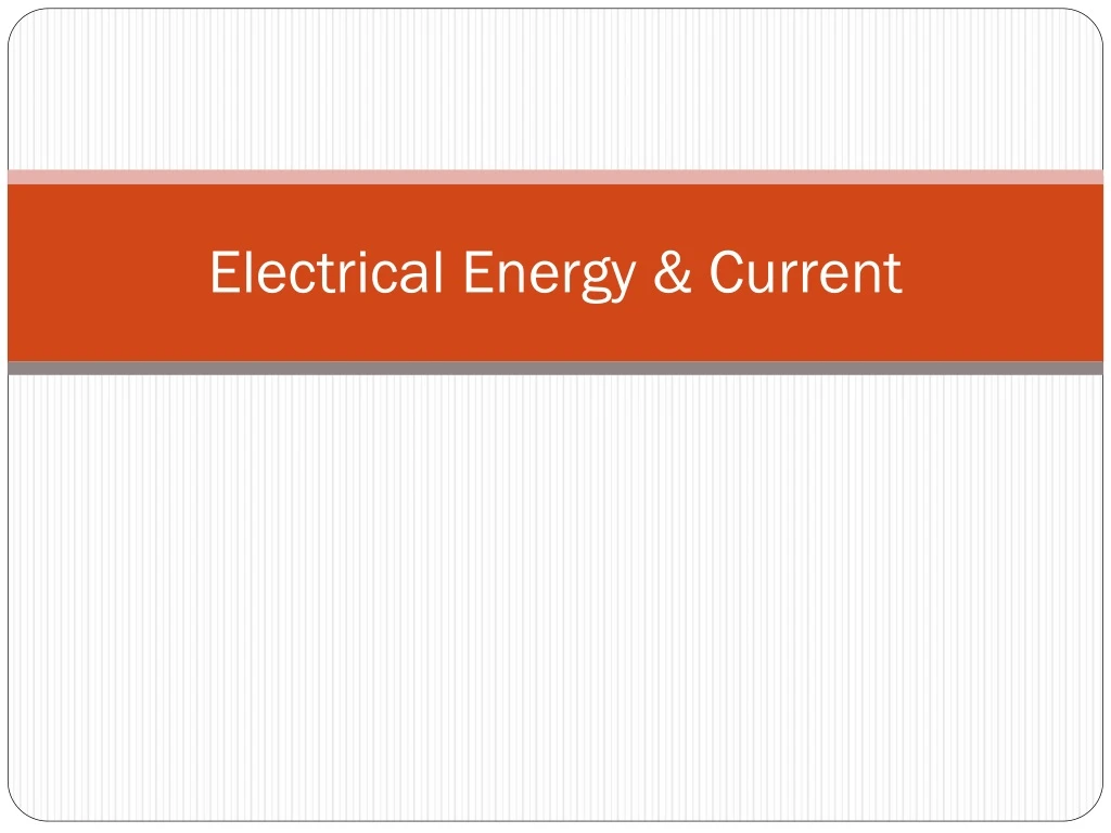 electrical energy current