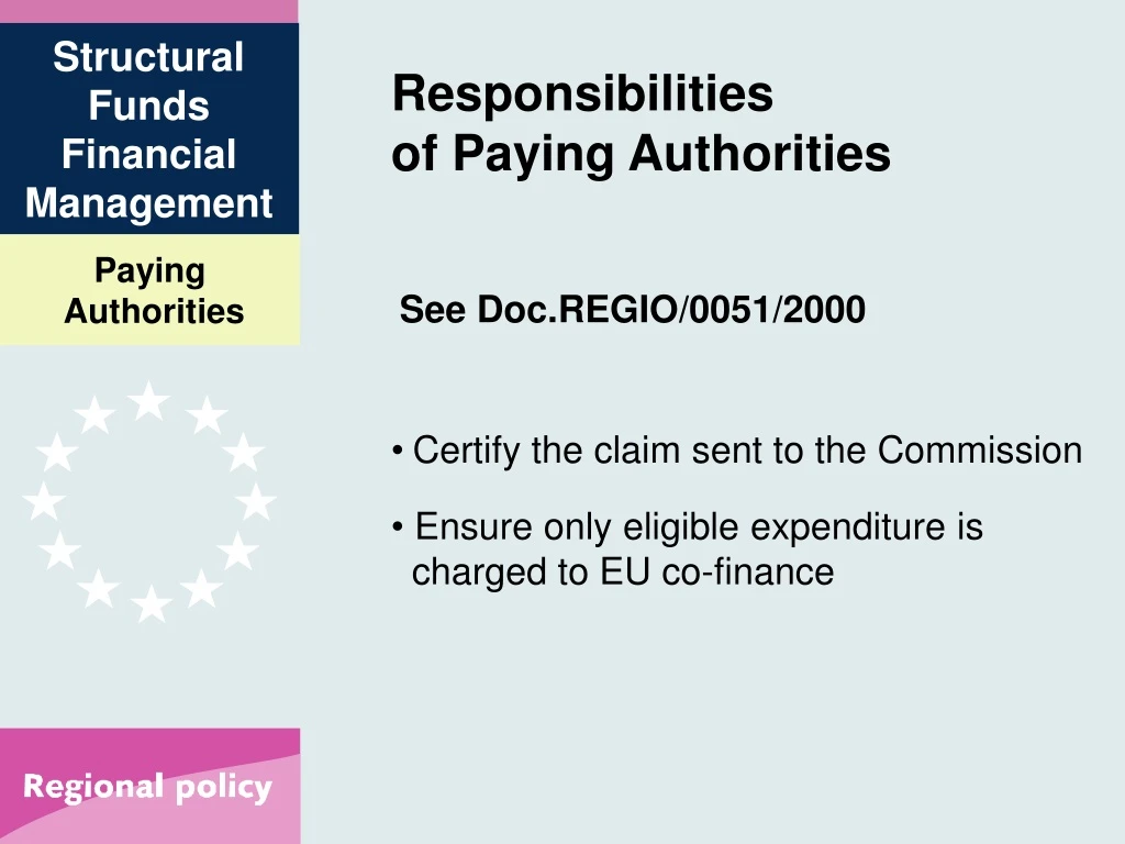 responsibilities of paying authorities